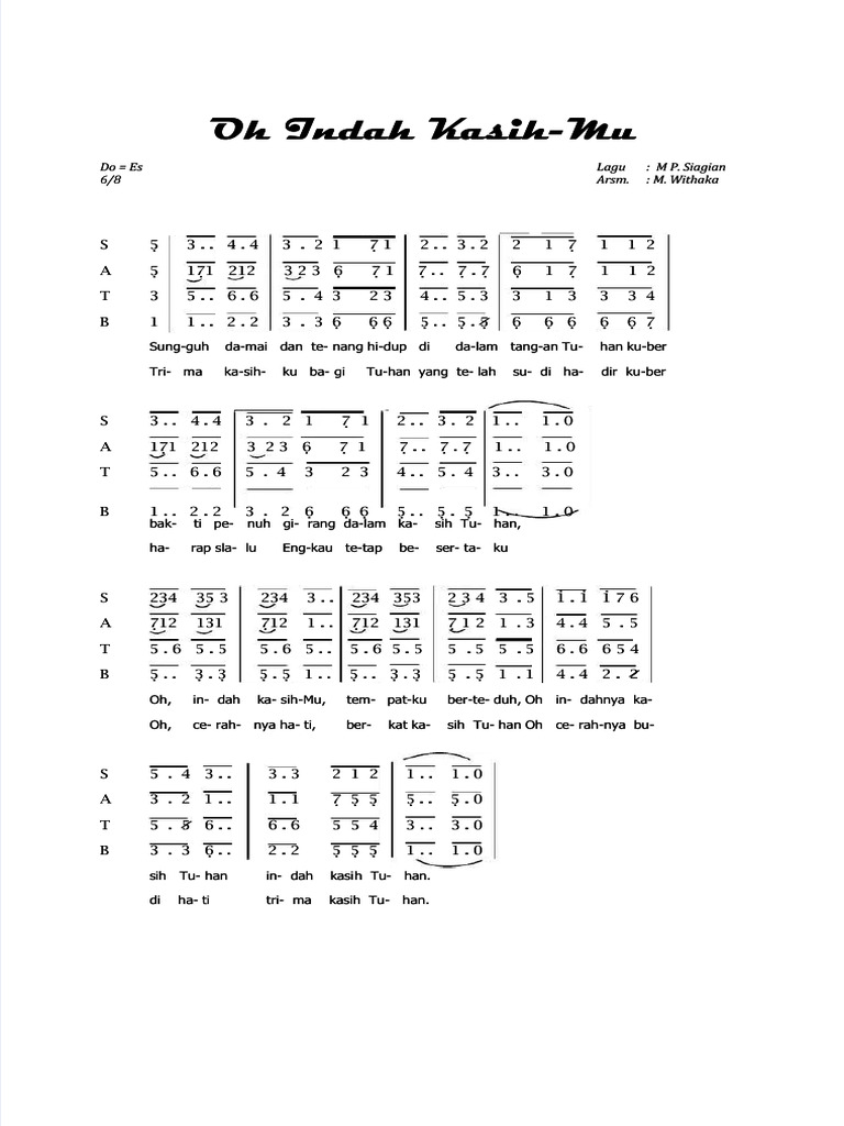 Lirik Lagu "Oh Indah Kasih" | PDF