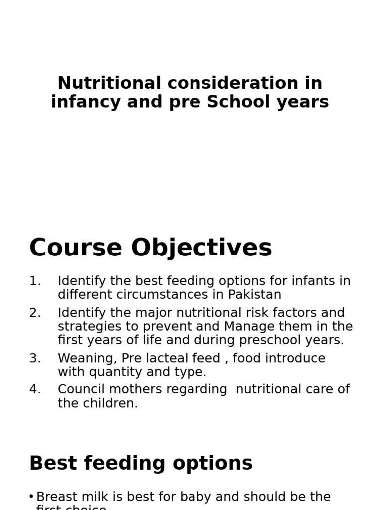 Infant and Preschool Nutrition Guide | PDF | Breastfeeding | Breast Milk