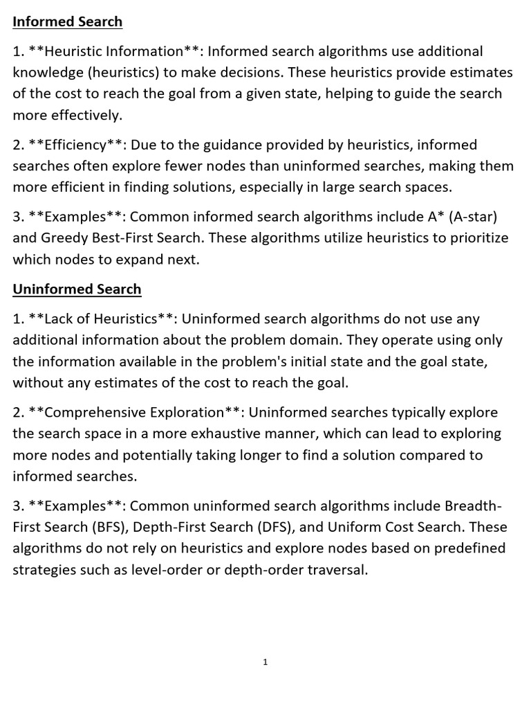 Informed vs Uninformed Search Algorithms | PDF | Fuzzy Logic | Genetic ...
