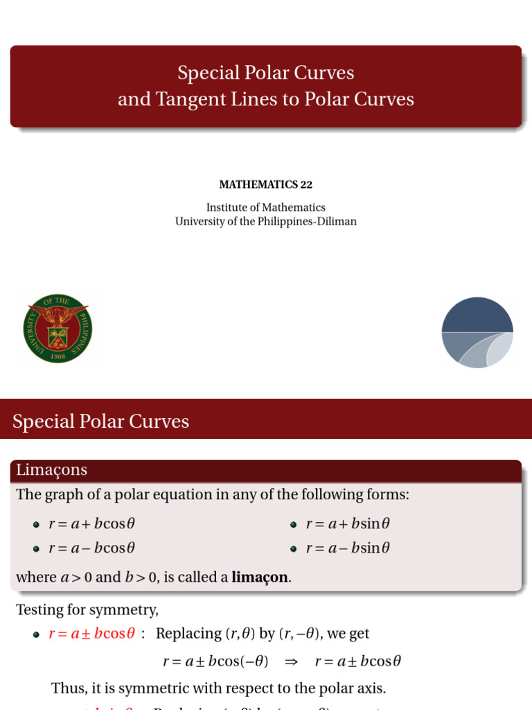 Tangent Lines to Polar Curves | PDF | Tangent | Coordinate System