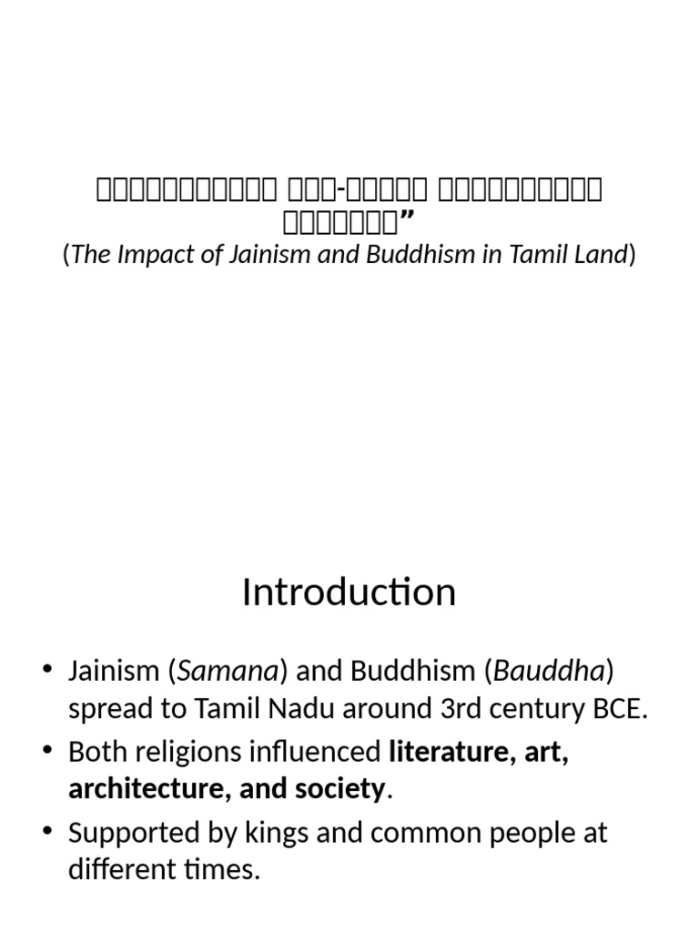 Impact of Jainism & Buddhism in Tamil Nadu | PDF | Indian Philosophy ...
