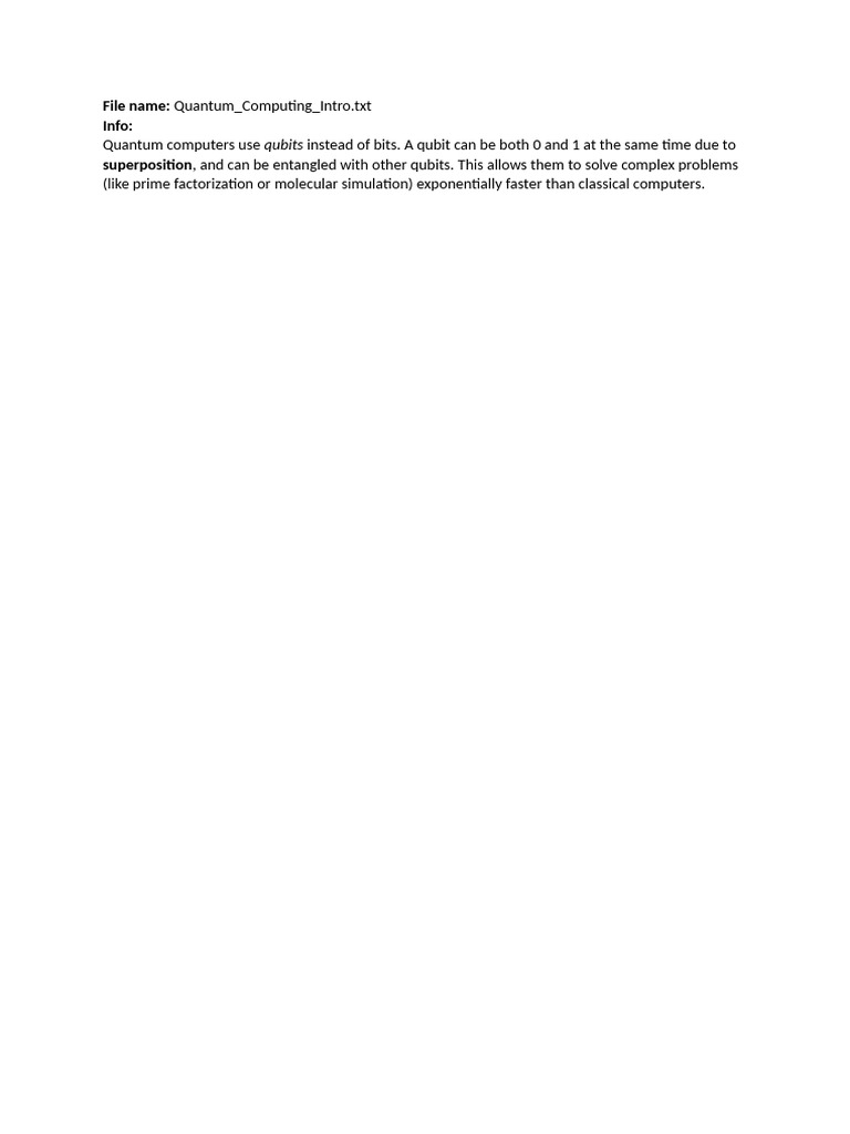 Introduction to Quantum Computing Basics | PDF