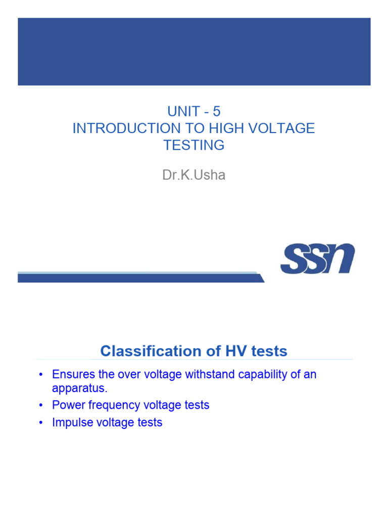 High Voltage Testing Overview | PDF | Insulator (Electricity) | Transformer