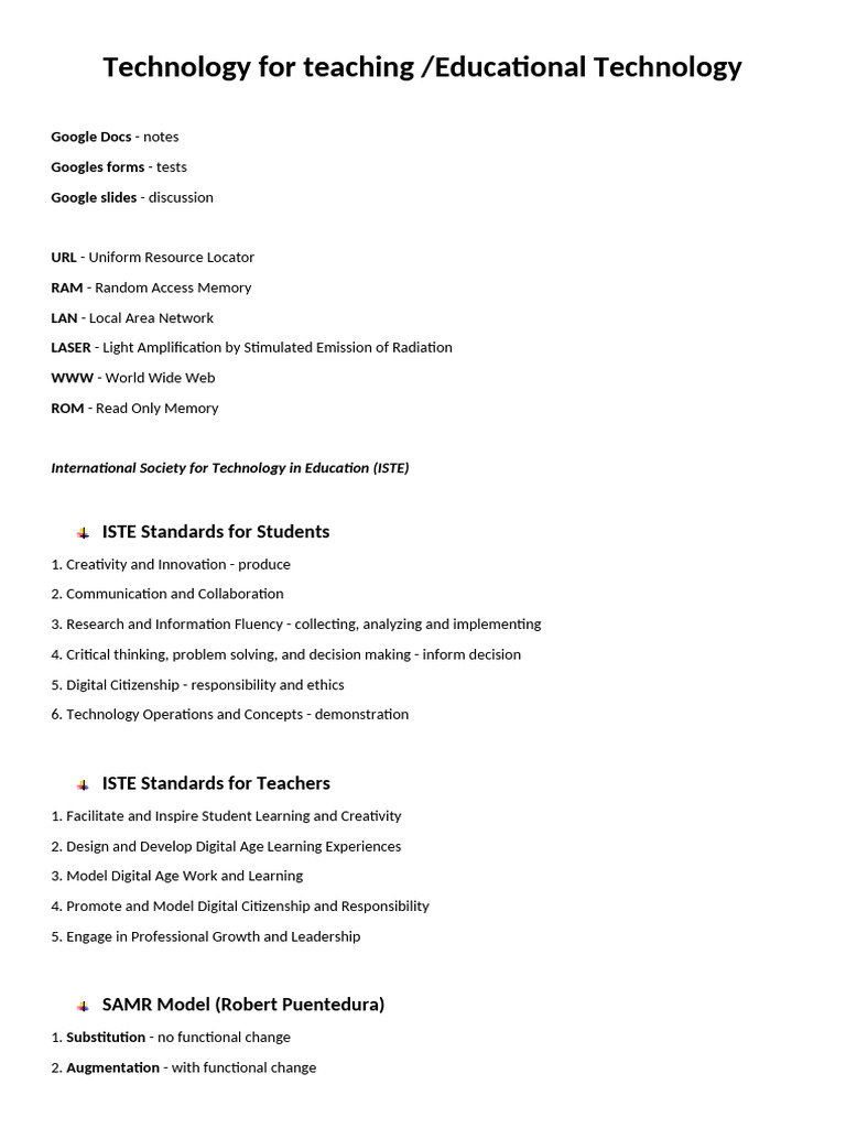 Educational Technology Tools and Standards | PDF