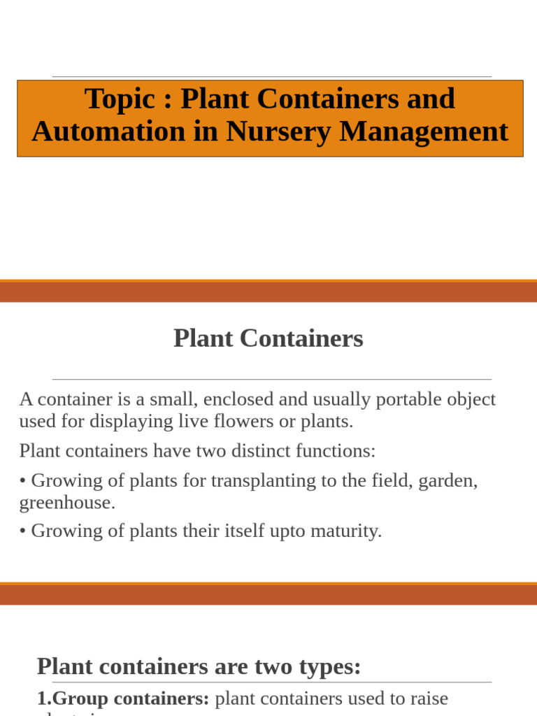Automation in Nursery Management | PDF | Plant Nursery | Automation