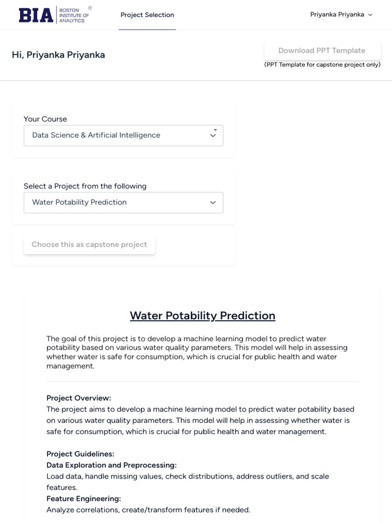 Water Potability Prediction Project Guide | PDF