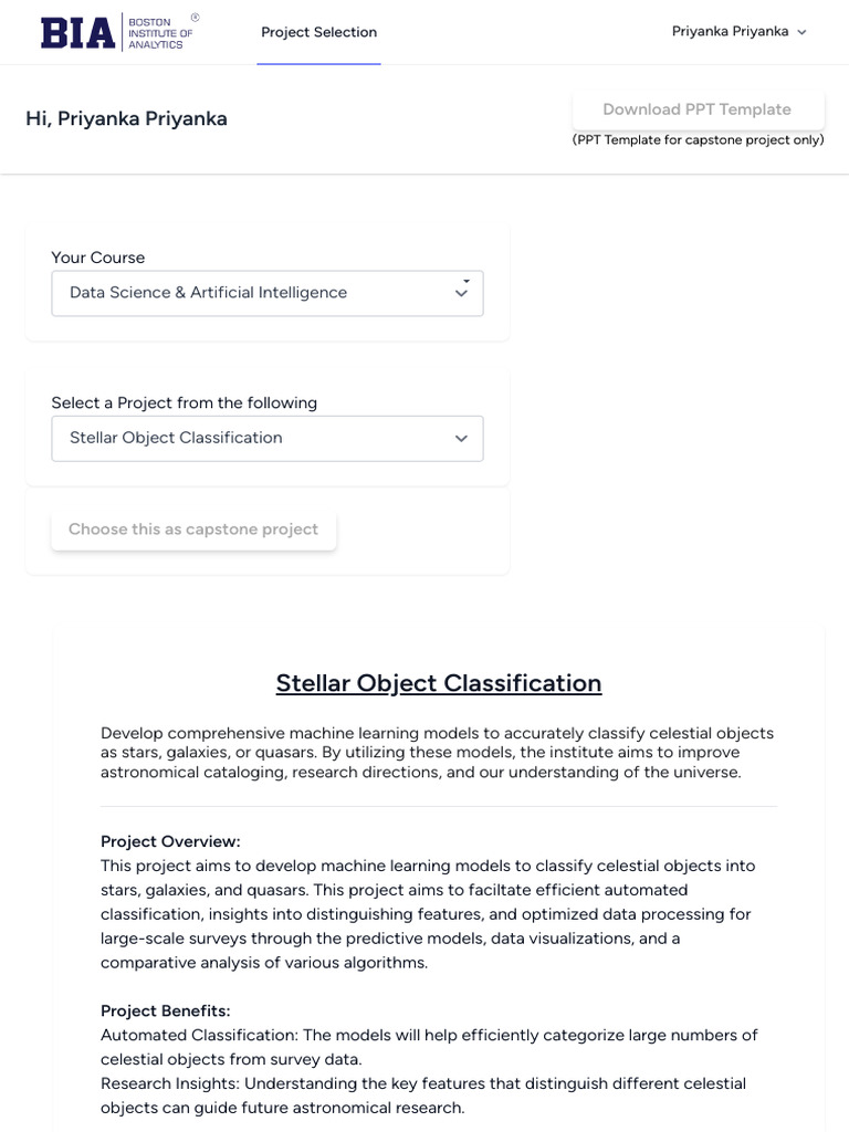 Stellar Object Classification Project Guide | PDF | Statistical ...