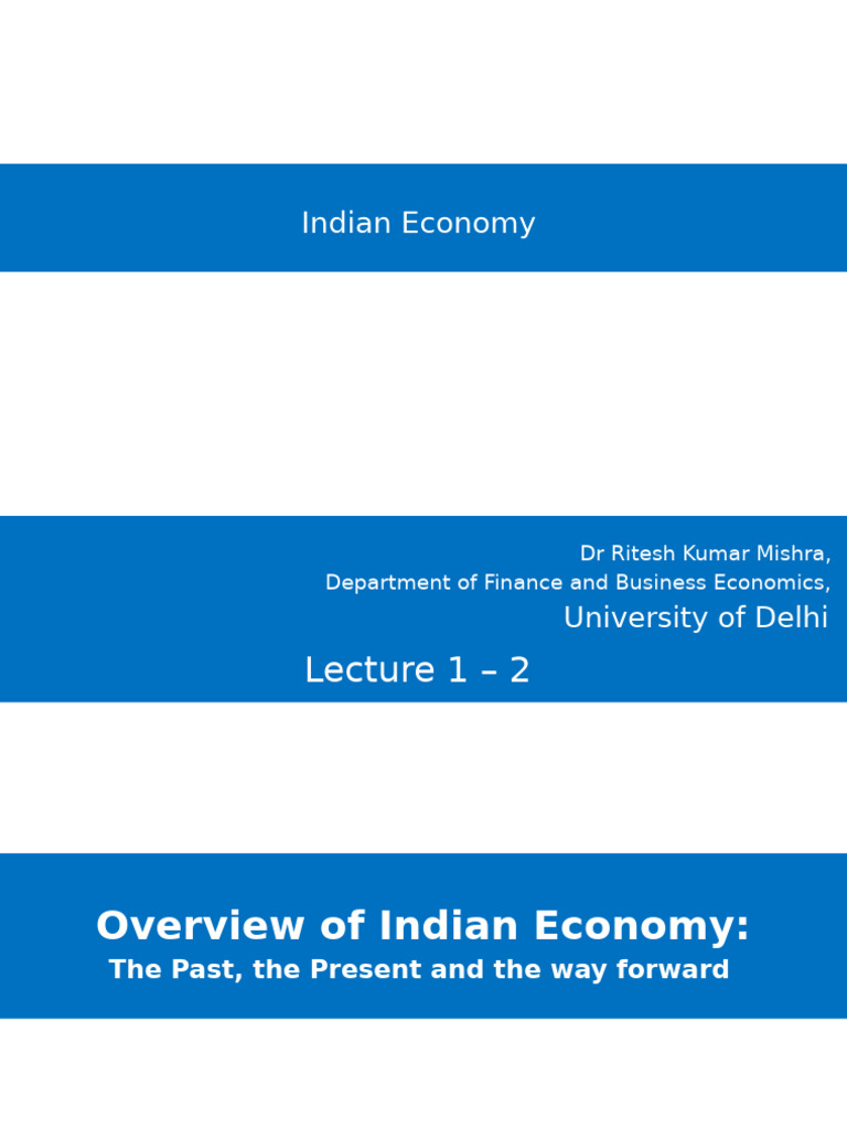 Overview of the Indian Economy | PDF | Recession | Gross Domestic Product