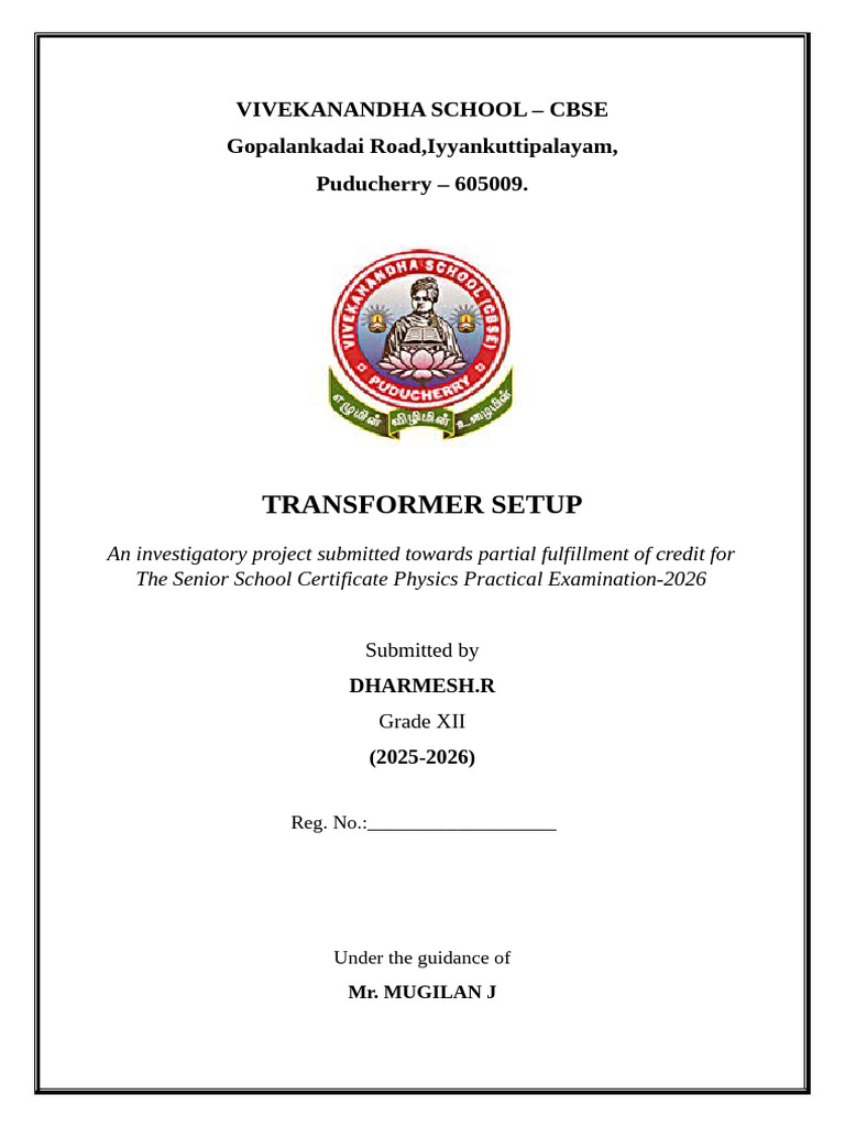 Transformer Setup Project Report | PDF