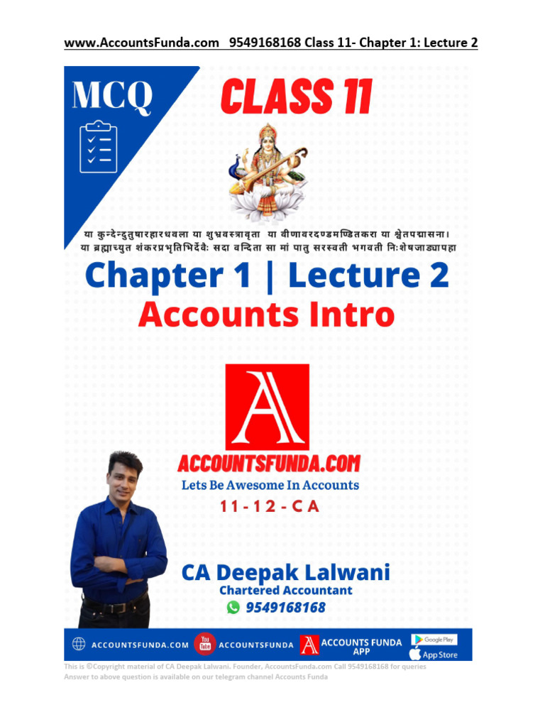 Class 11 Accounting Lecture 2 Overview | PDF | Debits And Credits ...