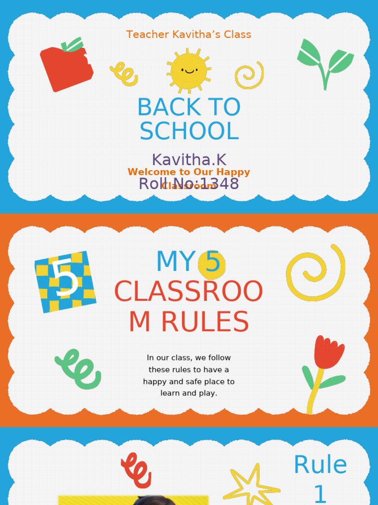 Back To School Classroom Rules-Kavitha.K | PDF