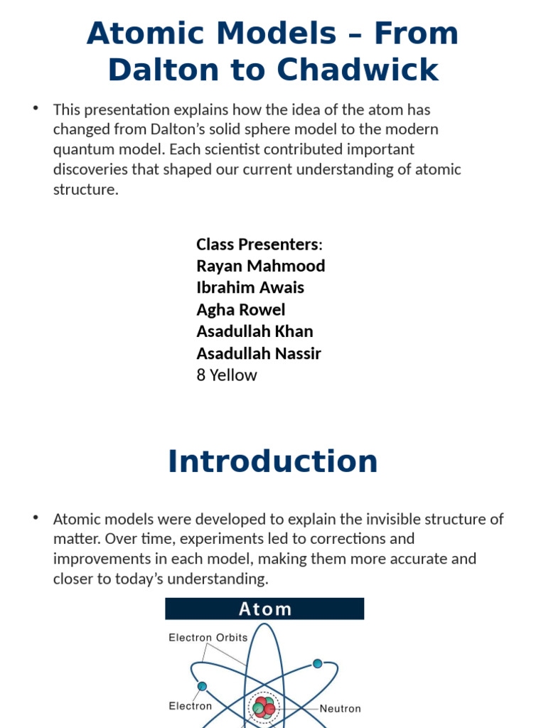 Evolution of Atomic Models Explained | PDF | Atoms | Electron