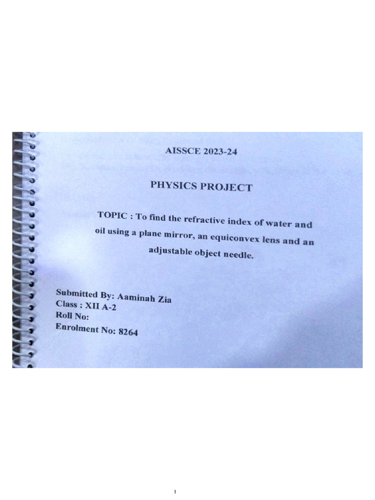 Class 12 Physics Project File | PDF