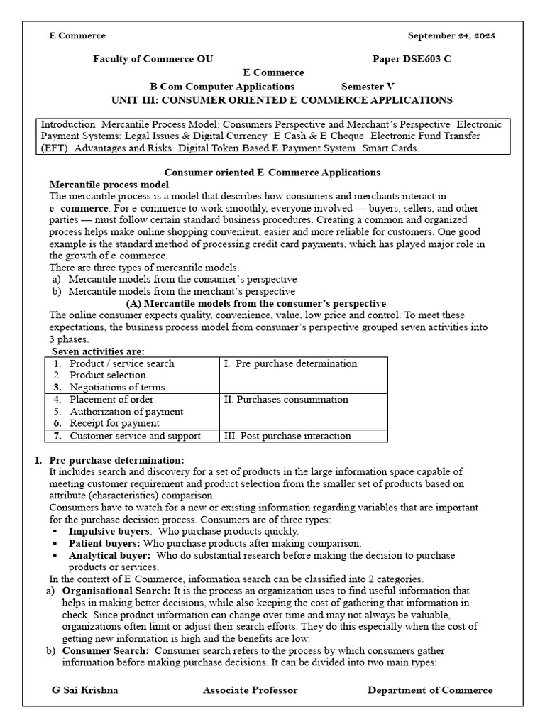 Consumer Oriented E-Commerce Applications | PDF | Credit Card | Debit Card