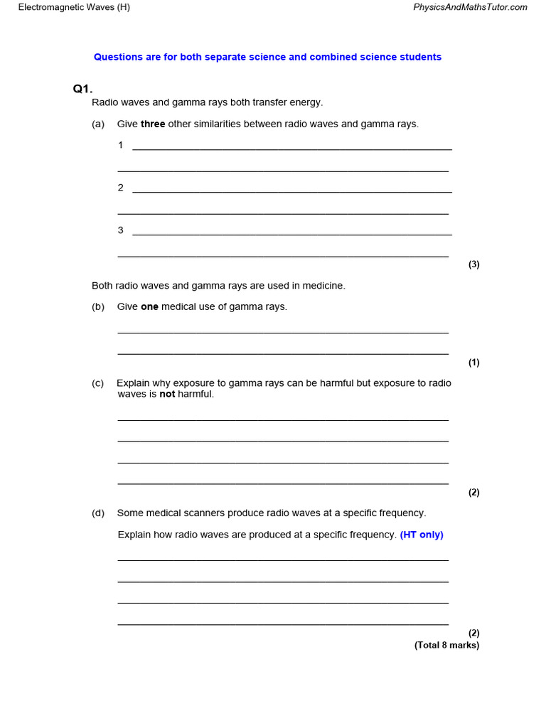 Electromagnetic Waves H Qp Pdf Waves Radio