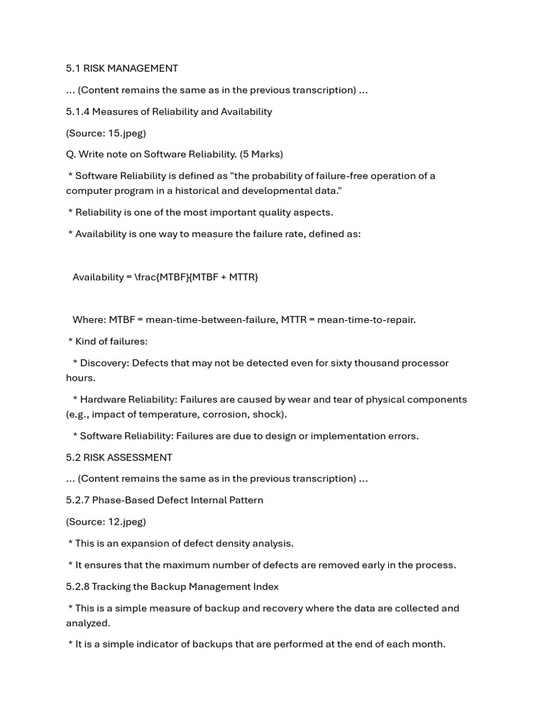 Software Reliability and Quality Metrics | PDF | Six Sigma ...