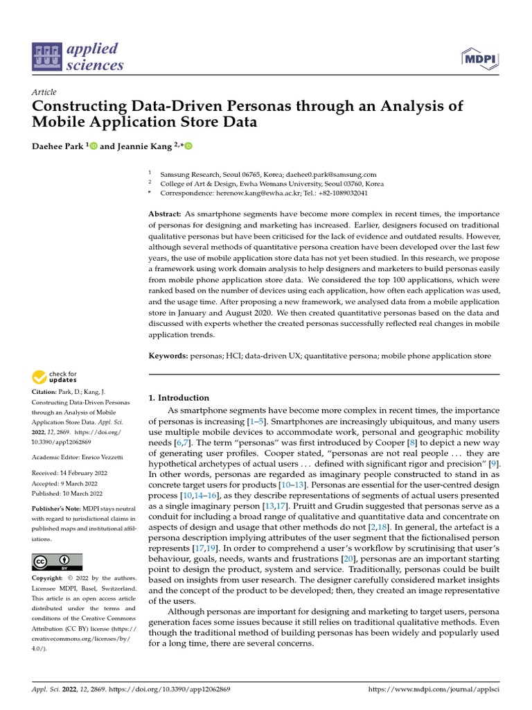 Data-Driven Personas from App Store Analysis | PDF | Data | Mobile App
