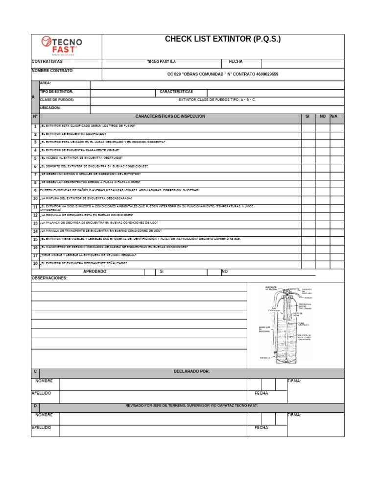 Checklist de Inspección de Extintores | PDF