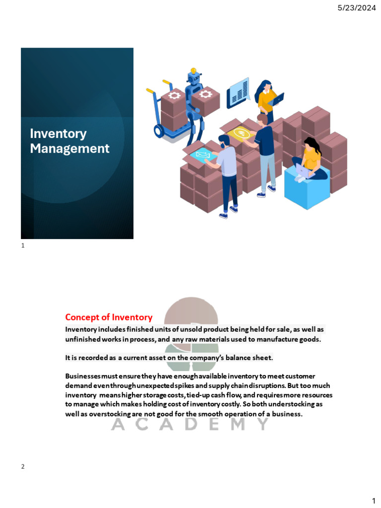 Inventory Management | PDF | Inventory | Supply Chain Management