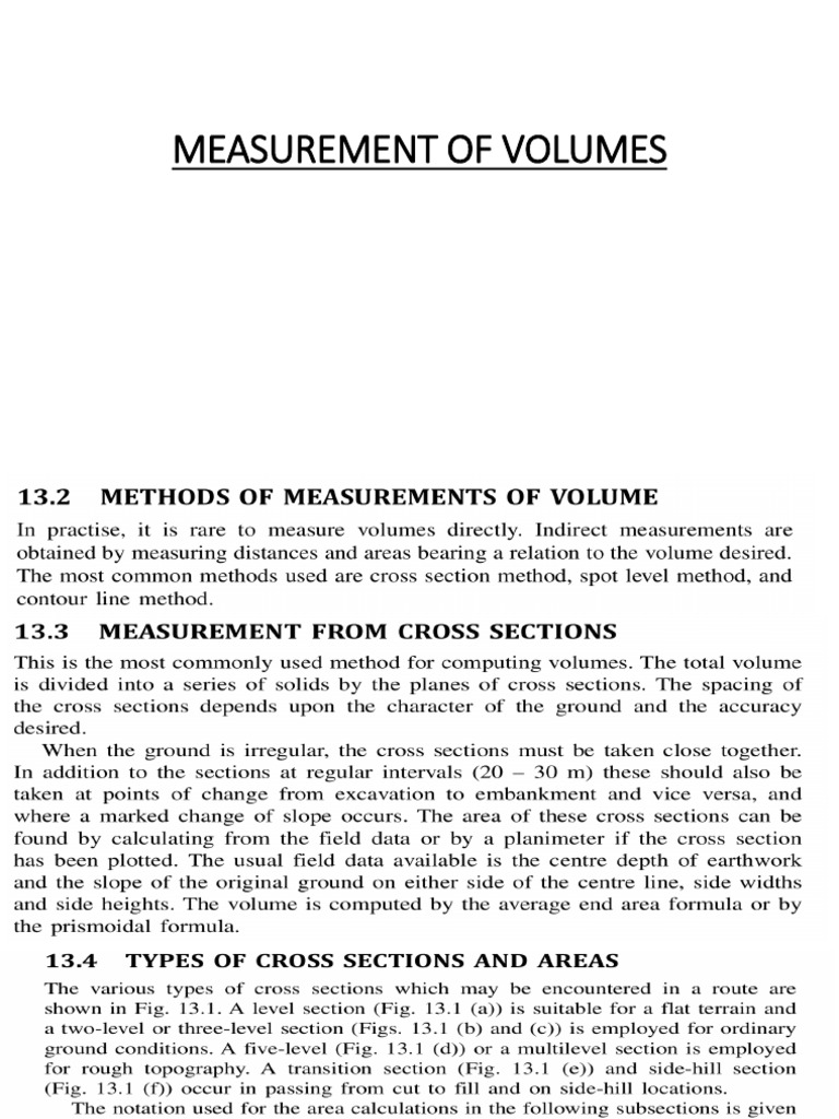 Volume Measurement Techniques Explained | PDF