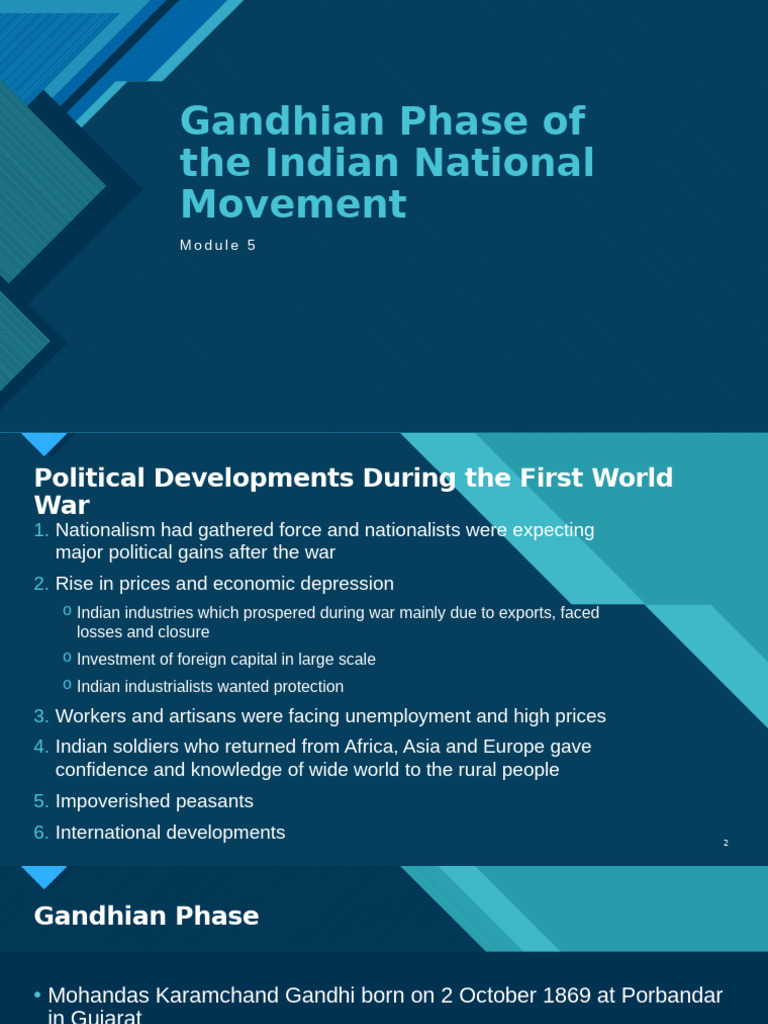 Gandhian Phase in Indian Nationalism | PDF | Mahatma Gandhi | British India