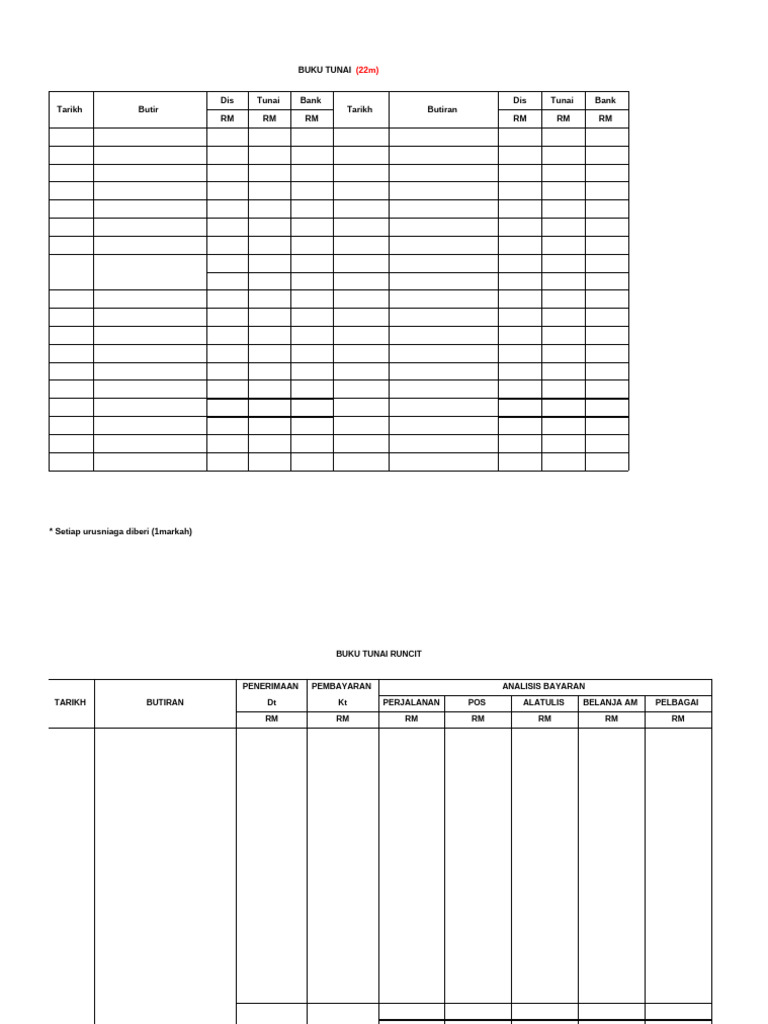 Skema Pb3 Tugasan - Buku Tunai Dan Runcit | PDF