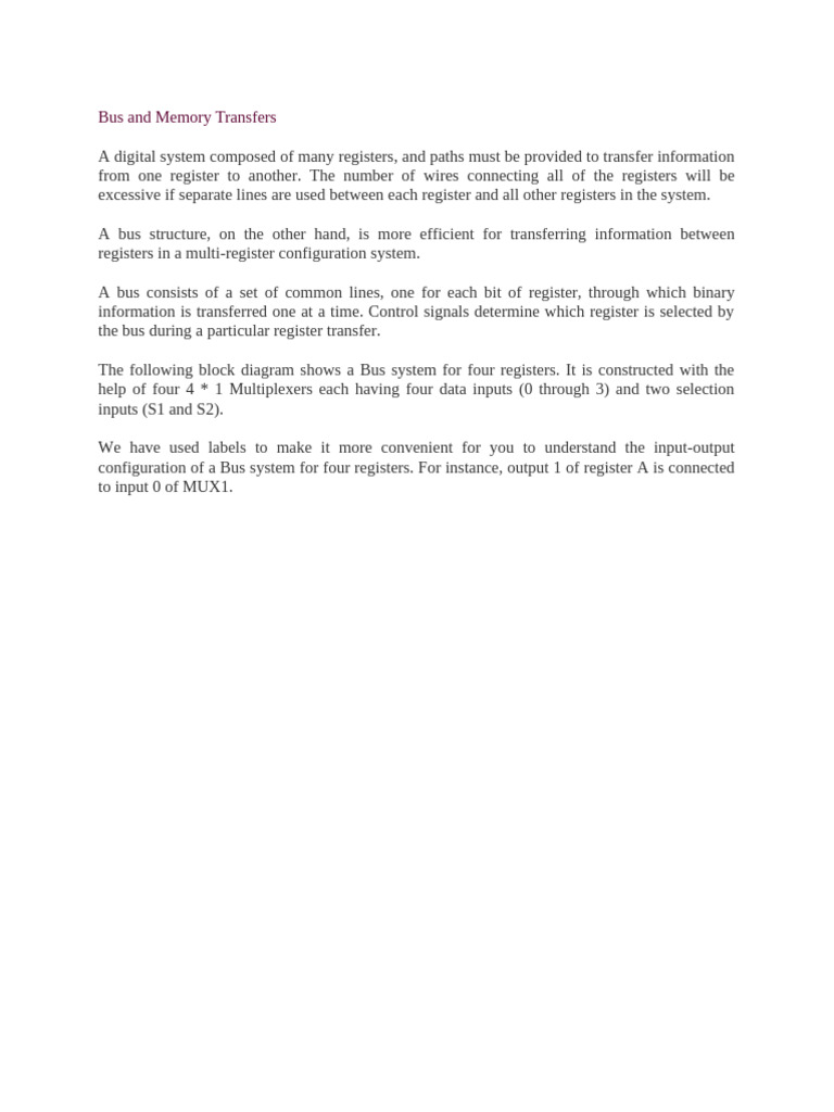 Bus System for Four Registers | PDF