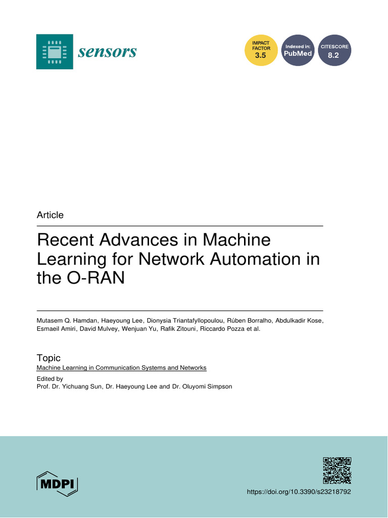 Sensors 23 08792 With Cover | PDF | Machine Learning | Computer Network