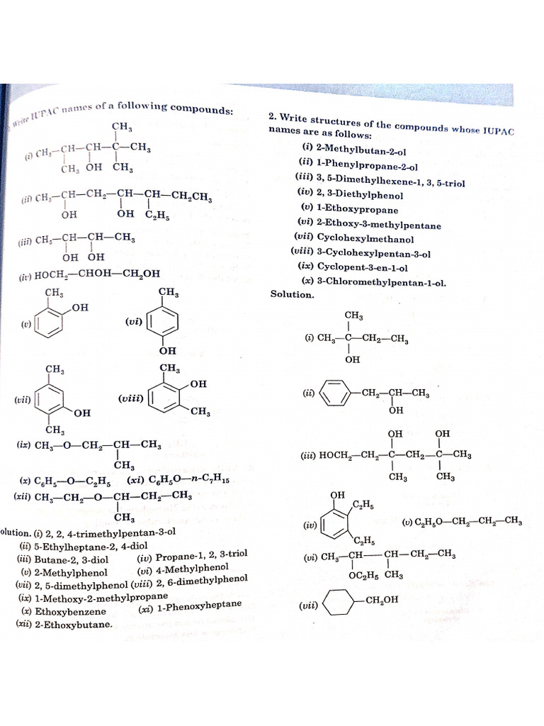 Solutions Ncert - Alcohol Phenol | PDF