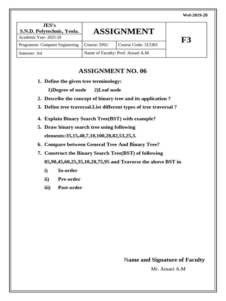 Assignment No 06 Dsu | PDF