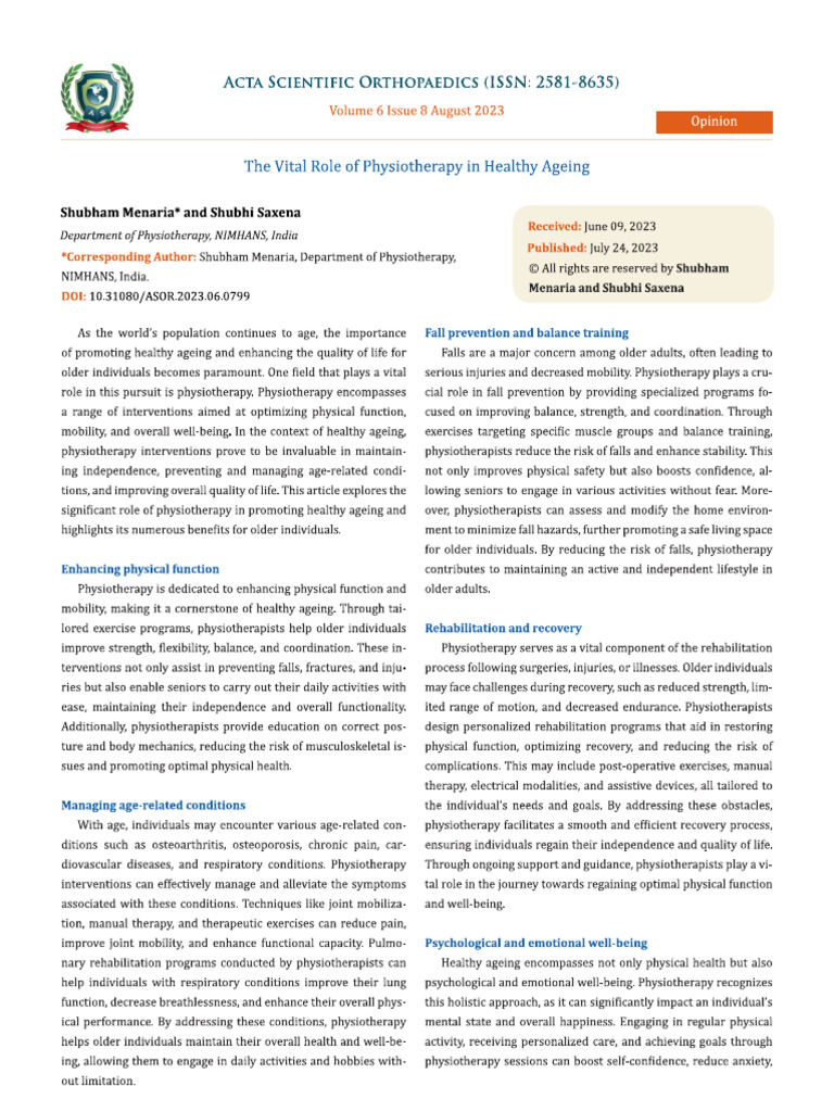 Healthy Aging | PDF