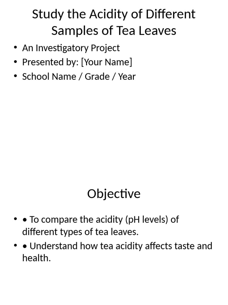 Acidity Comparison of Tea Types | PDF | Tea | Ph