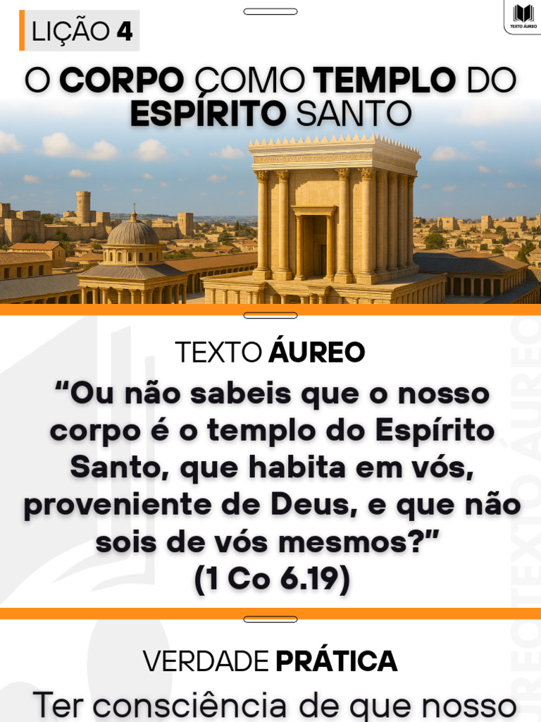 Corpo como Templo do Espírito Santo | PDF | Primeira Epístola aos ...