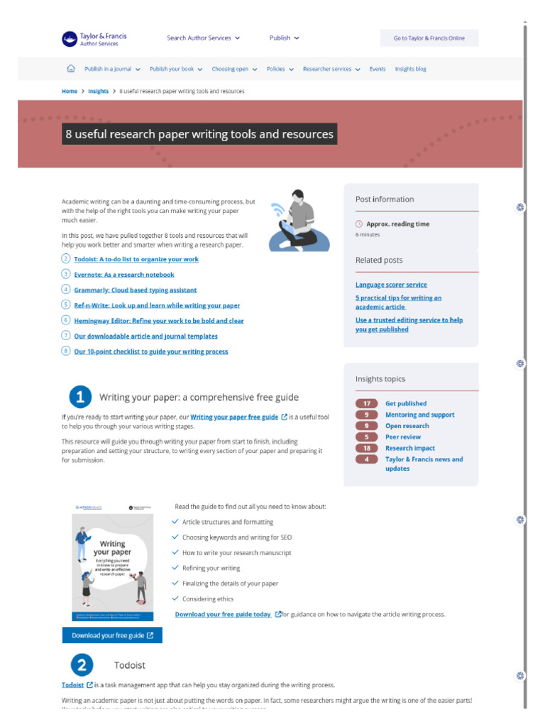 Useful Research Paper Writing Tools | PDF