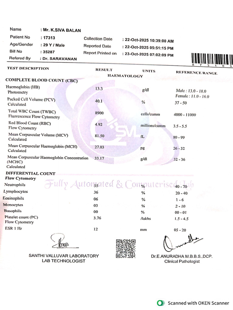 Blood Report | PDF