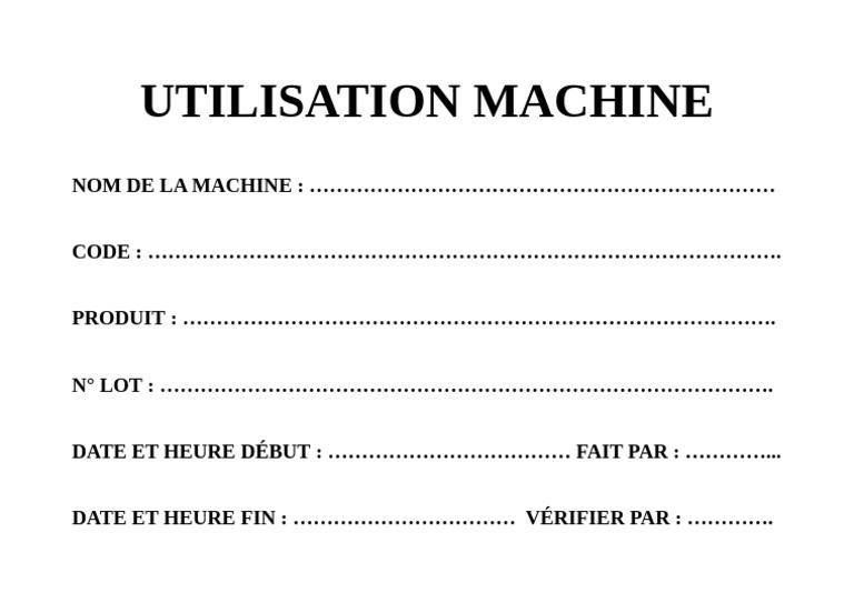Utilisation Machine | PDF
