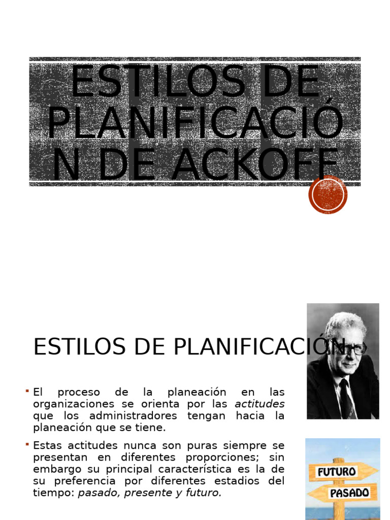 Estilos de Planifiación de Ackoff | PDF | Planificación | Ciencias del ...