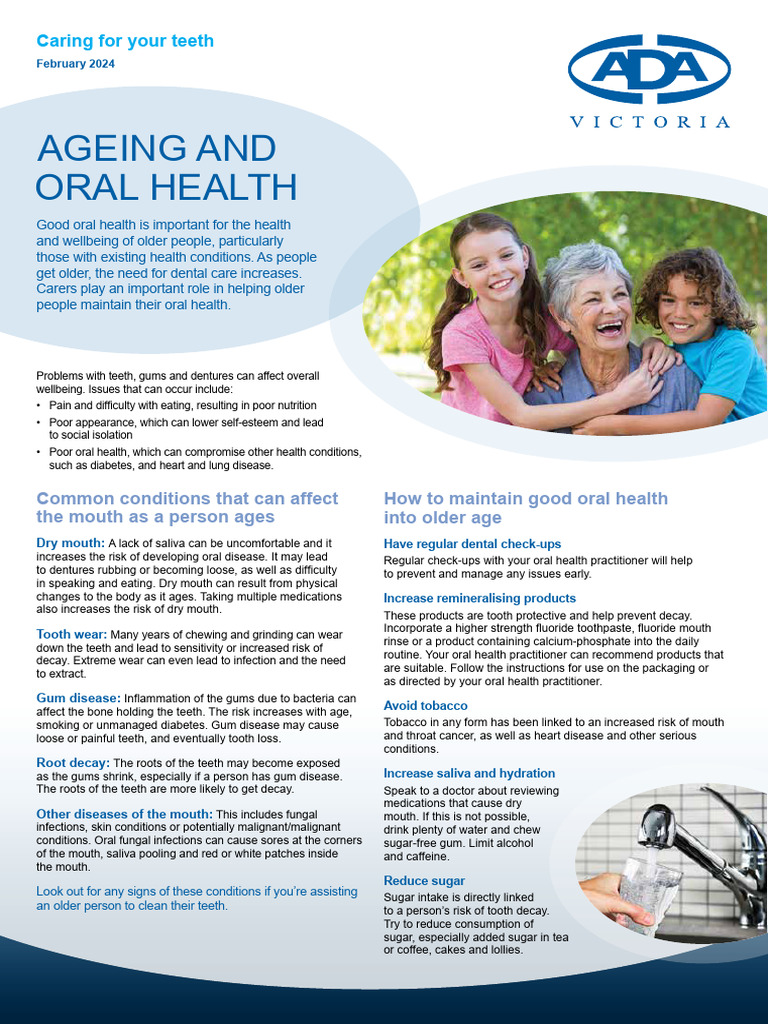 Aging and Oral Health 2024 | PDF | Oral Hygiene | Dentistry