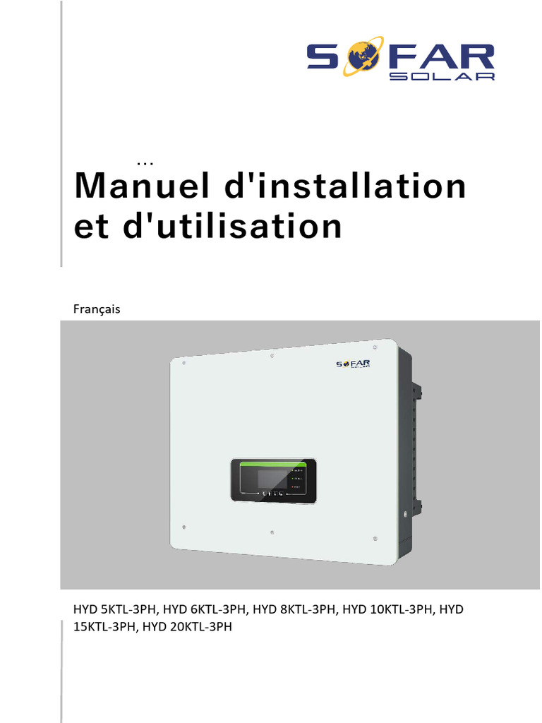 Manuel d'installation HYD 5K-20KTL-3PH | PDF | Énergie solaire ...