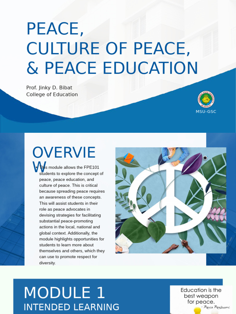 Peace Education and Culture Overview | PDF | Design Thinking | Violence