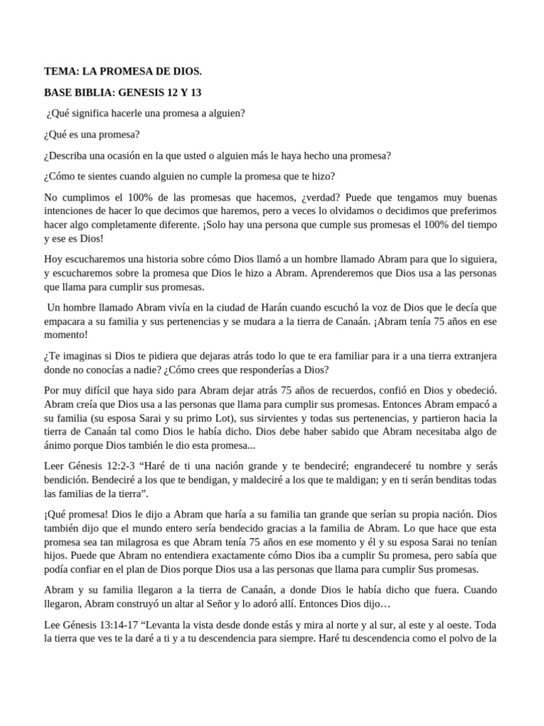 La Promesa de Dios a Abram en Génesis | PDF | Abrahán | Libro del Génesis