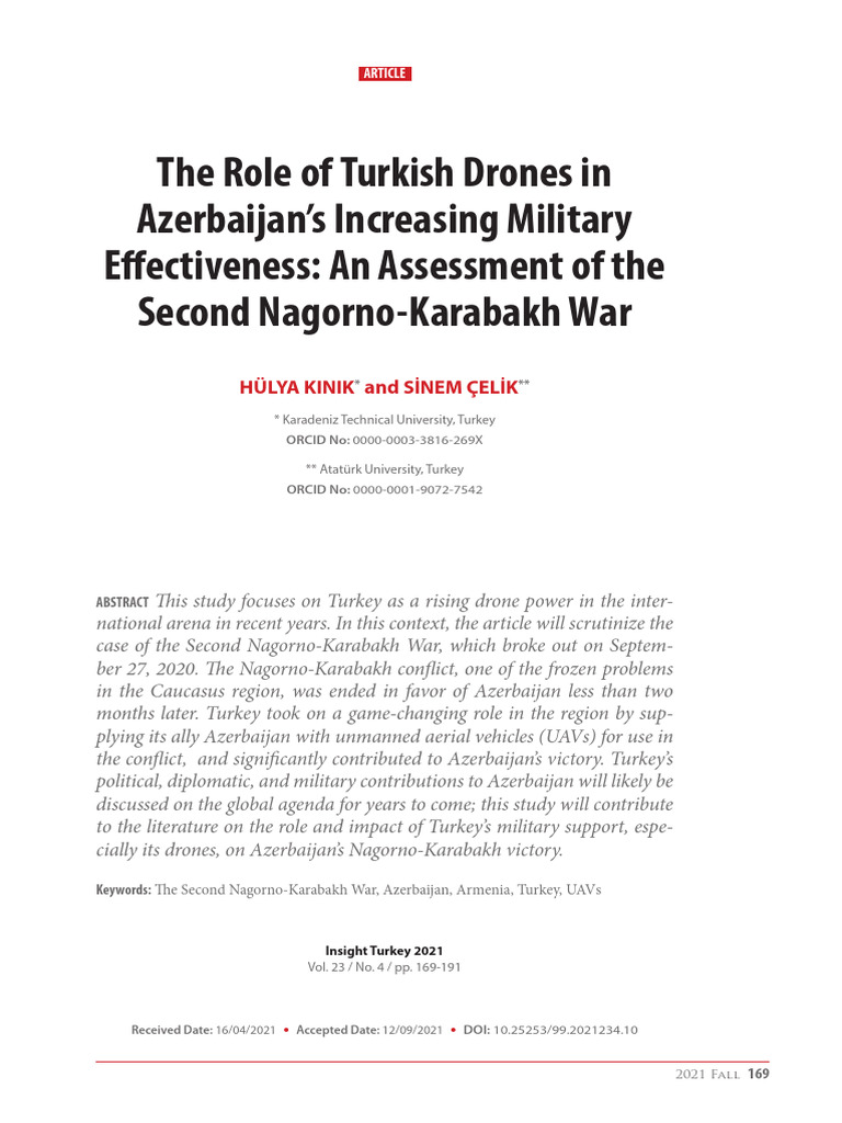 The Role of Turkish Drones in Azerbaijan's Increasing Military ...
