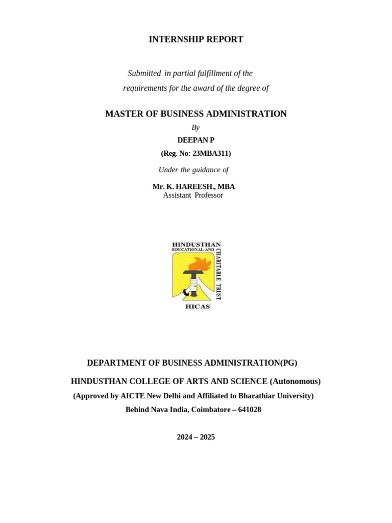 MBA Internship Report at Rengasamy Chettiyar | PDF | Inventory | Retail
