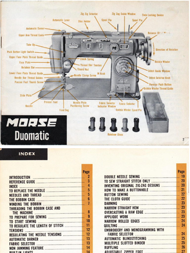 Morse Duomatic Sewing Machine Instruction Manual | PDF