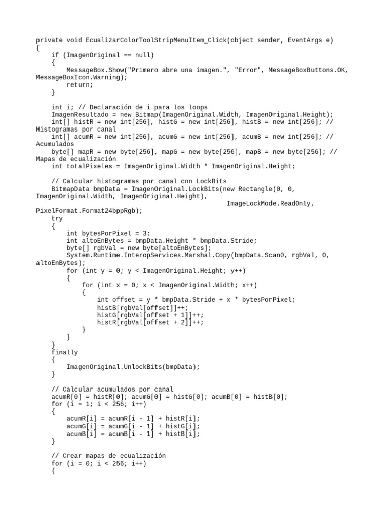 EcualizarRGB (Código Base) | PDF