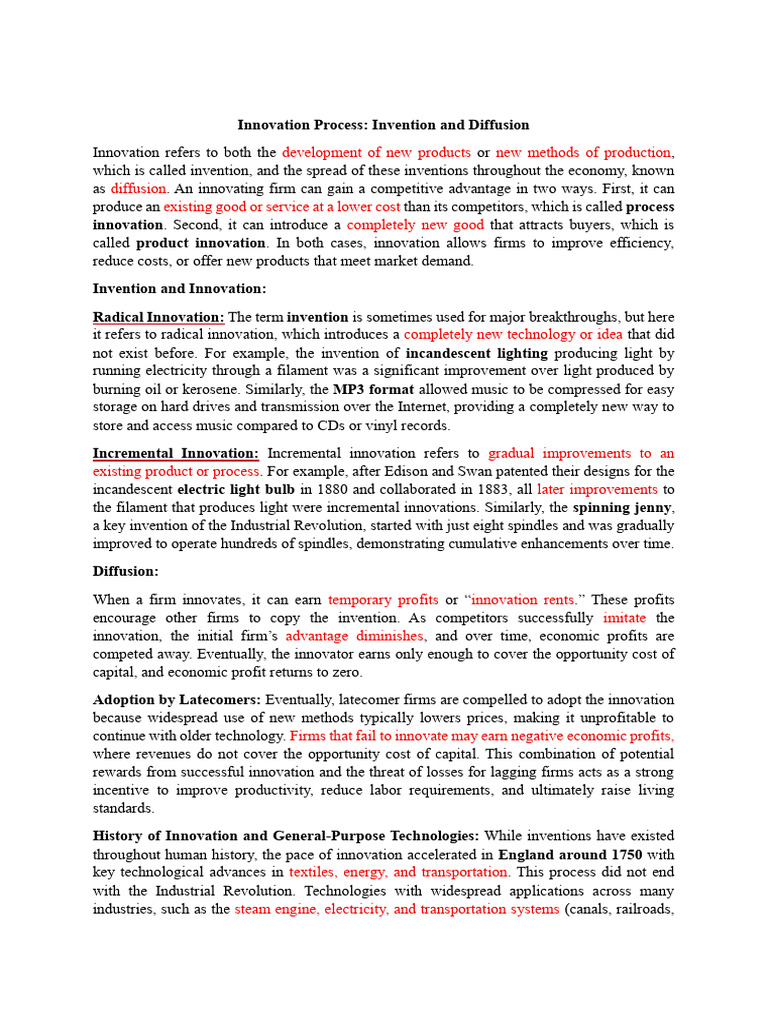 Innovation Process | PDF | Intellectual Property | Innovation