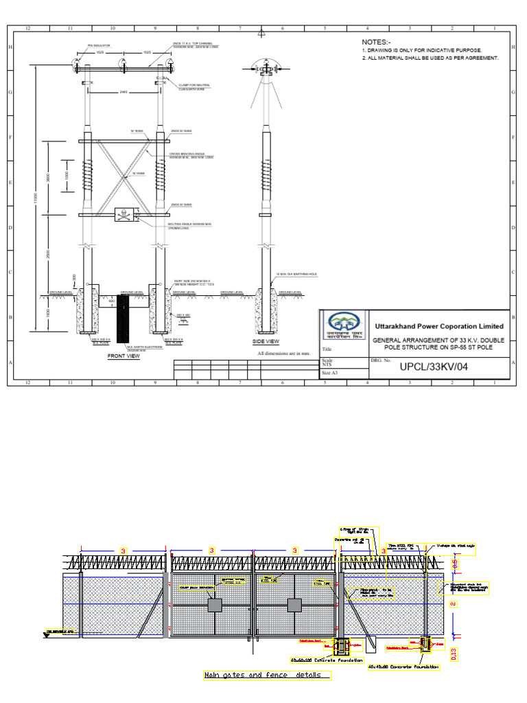 33 kV Double Pole Structure Design | PDF | Length | Building Engineering