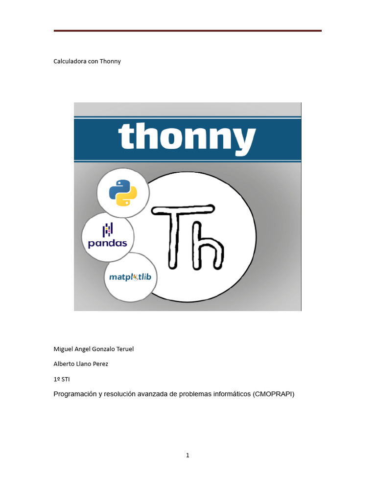 Calculadora en Thonny para Principiantes | PDF | Python (lenguaje de ...