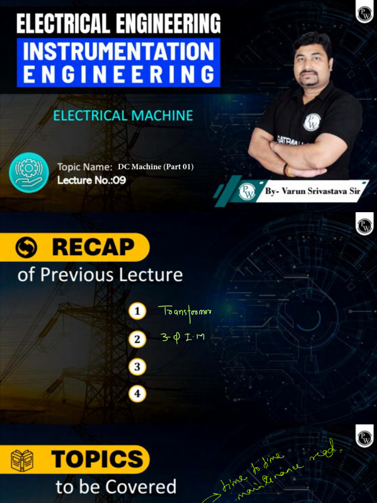 DC Machine (Part 01) (Lec 09) Class Notes - 250812 - 141356 | PDF
