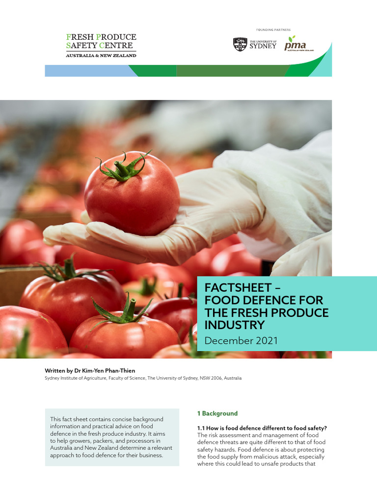 Food Defence Strategies for Fresh Produce | PDF | Food Safety | Safety